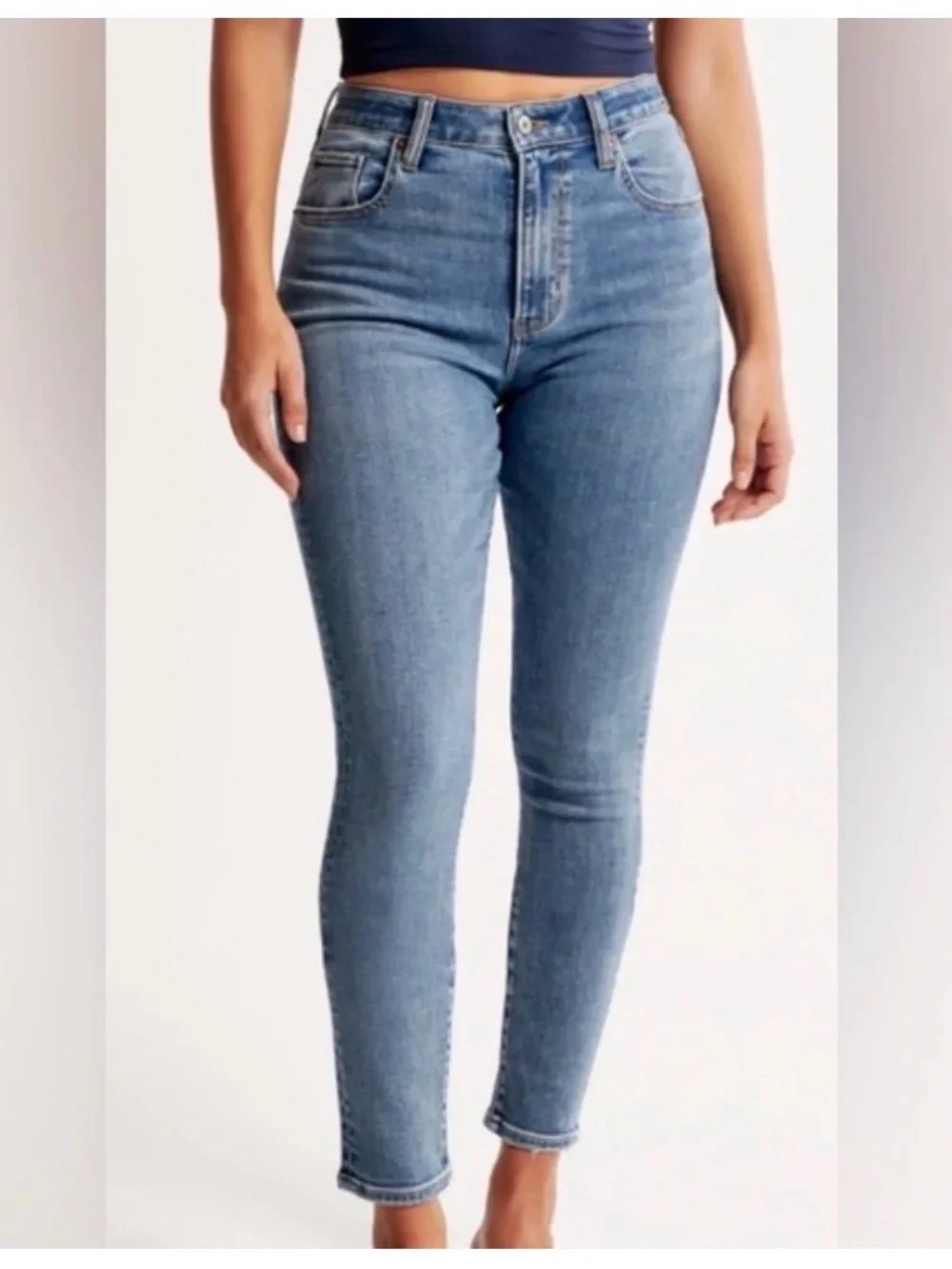 Abercrombie & Fitch Curve Love High-Rise Super Skinny Ankle Jeans Medium 27 R